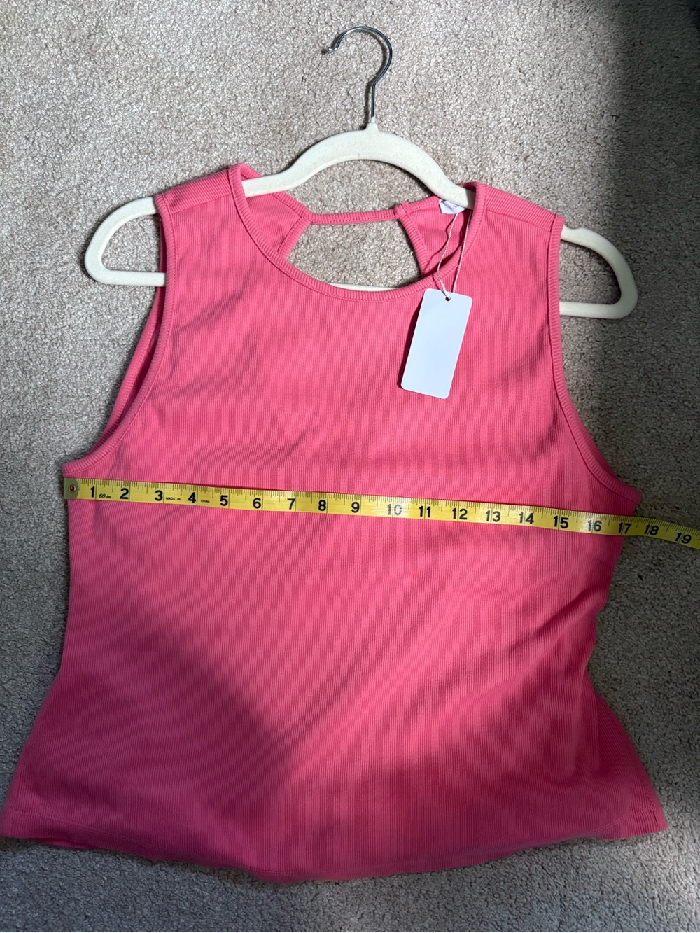 Lascana Women’s Open Back Cutout Crewneck Tank Top Coral Solid Size 12/14 - Picture 8 of 9